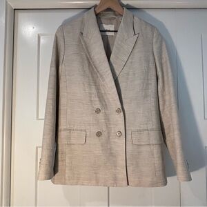 Aritzia Wilfred Cream Double-Breasted Blazer